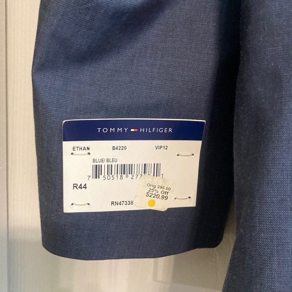 ☘️NWT! TOMMY HILFIGER ETHAN BLUE BLAZER - SIZE 44 REGULAR - Picture 4 of 6